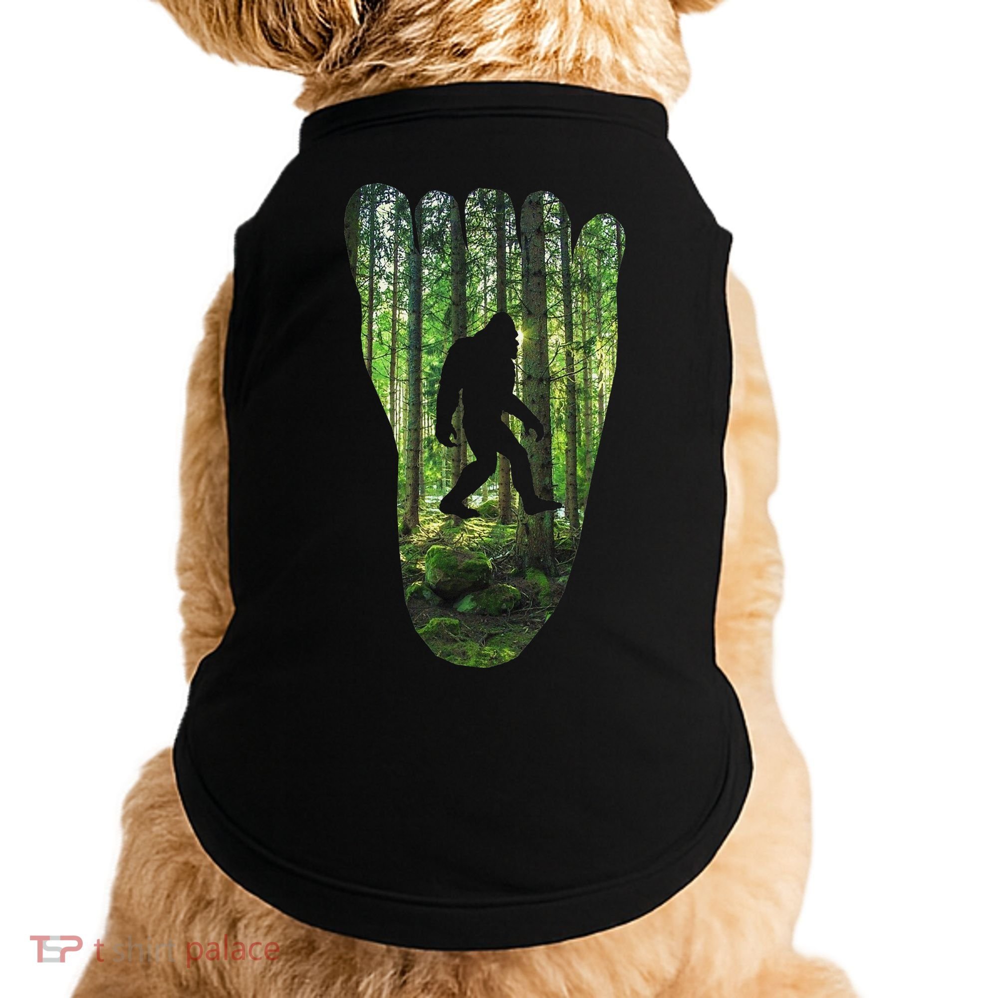 Bigfoot Track Cryptid Believer Forest Nature Woods Outdoors Doggie Tank