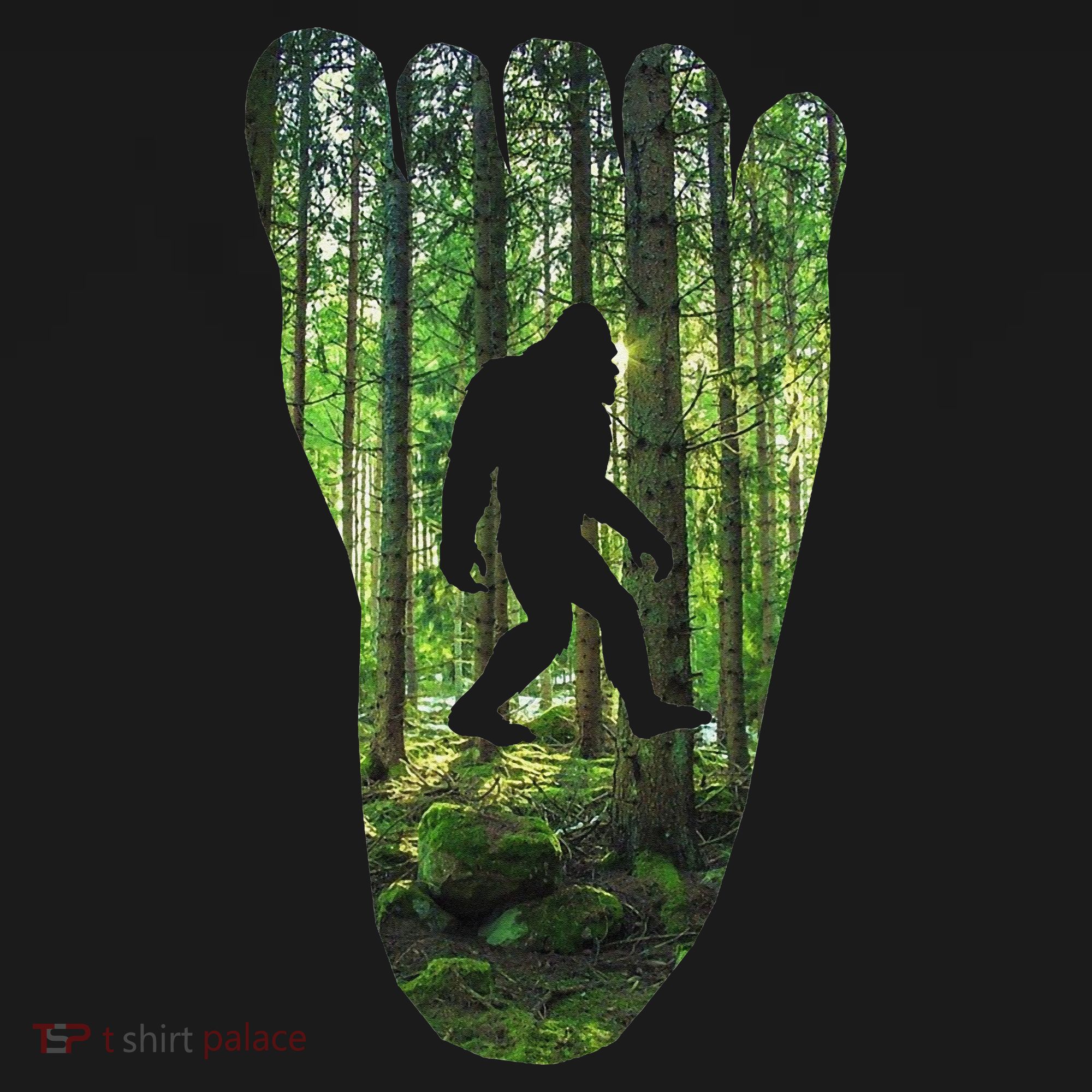 Bigfoot Track Cryptid Believer Forest Nature Woods Outdoors Bucket Hat