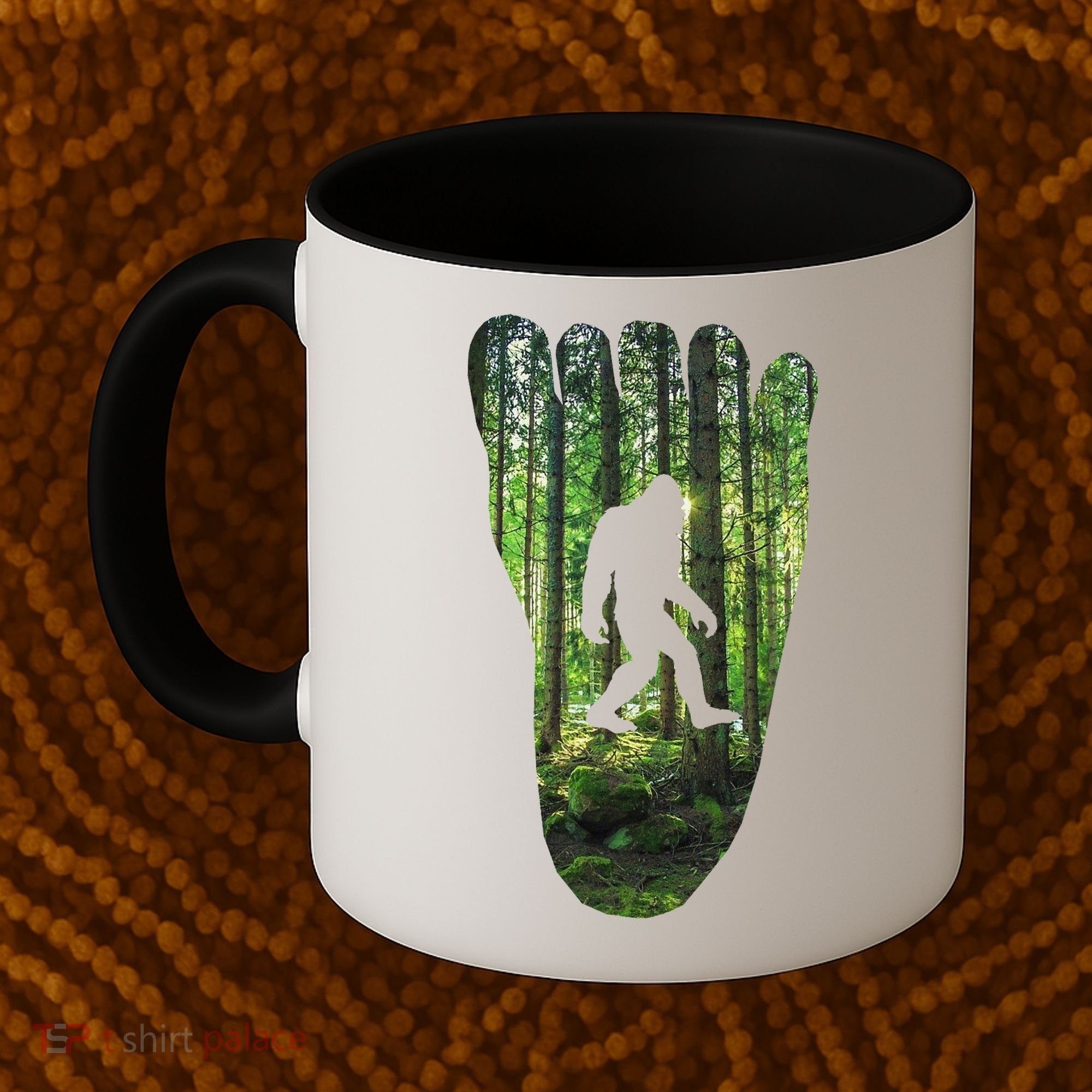Bigfoot Track Cryptid Believer Forest Nature Woods Outdoors Coffee Mug