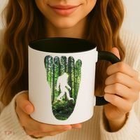 Bigfoot Track Cryptid Believer Forest Nature Woods Outdoors Coffee Mug thumb 3