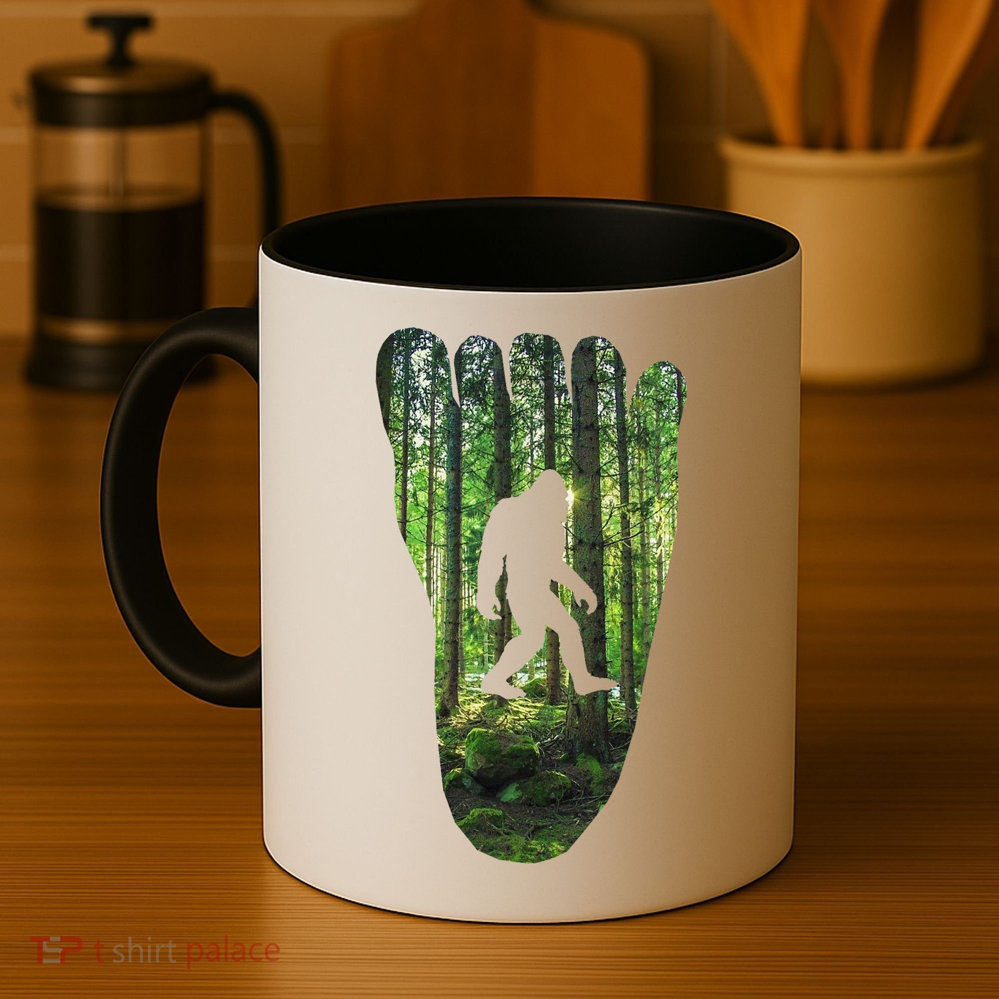 Bigfoot Track Cryptid Believer Forest Nature Woods Outdoors Coffee Mug