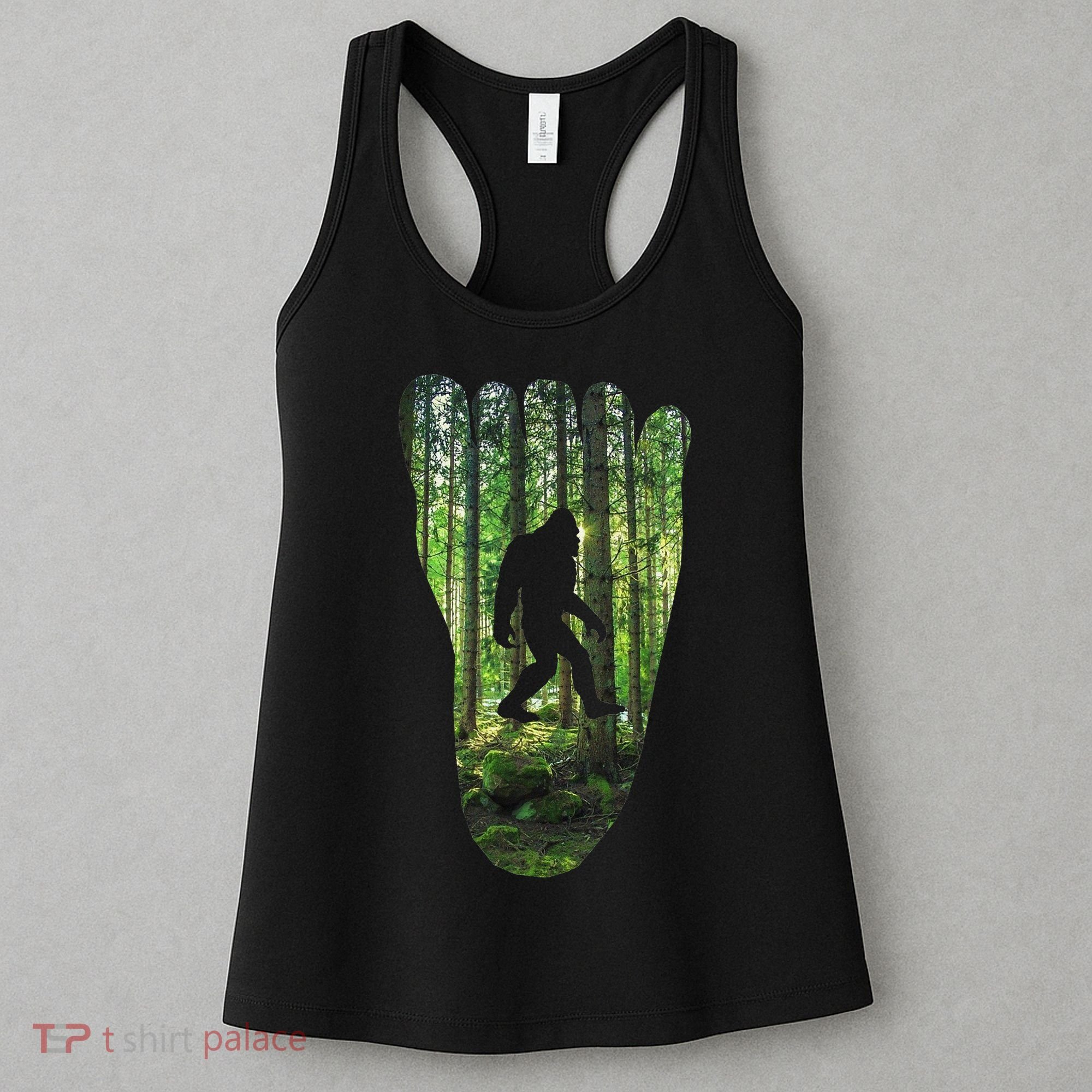 Bigfoot Track Cryptid Believer Forest Nature Woods Outdoors Women's Tank Top