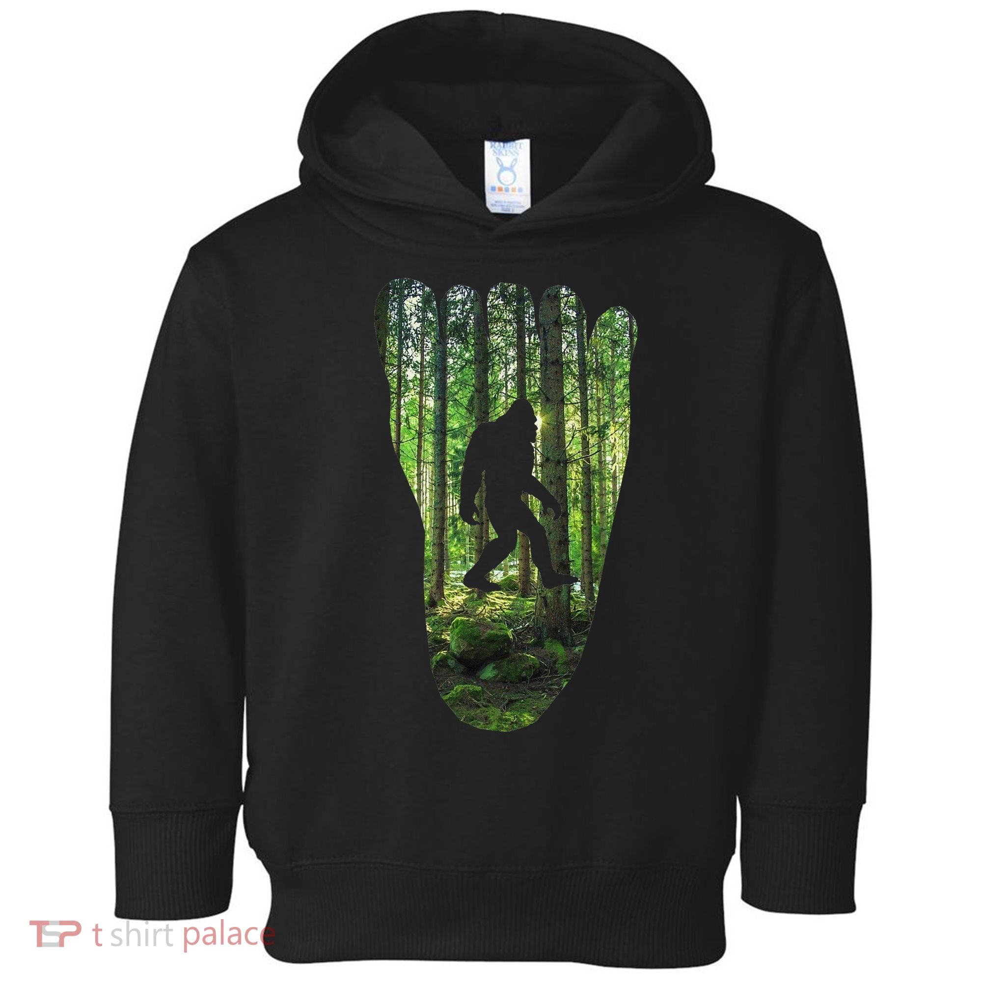 Bigfoot Track Cryptid Believer Forest Nature Woods Outdoors Toddler Hoodie