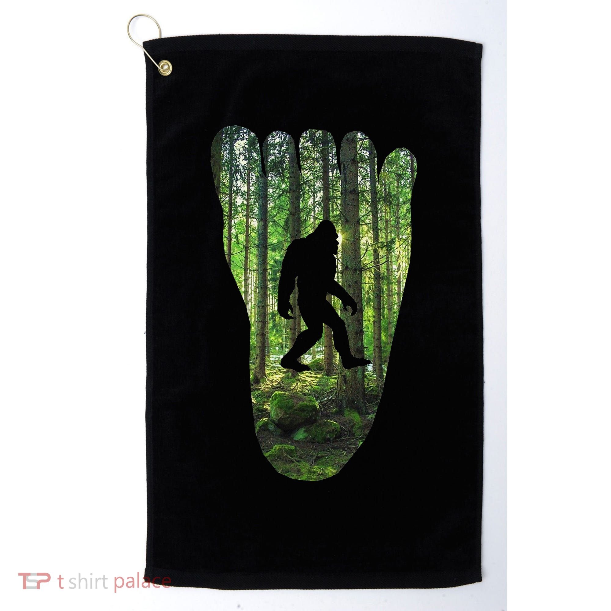 Bigfoot Track Cryptid Believer Forest Nature Woods Outdoors Golf Towel