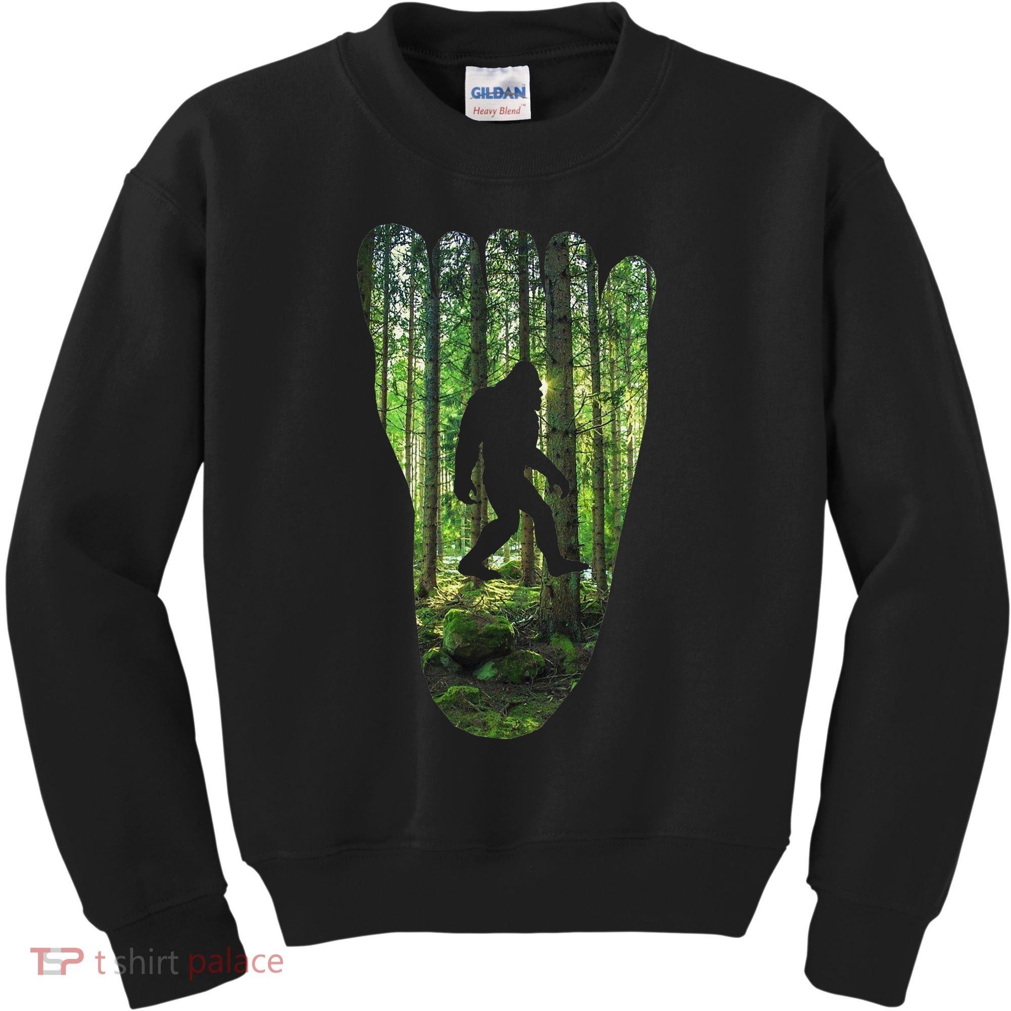 Bigfoot Track Cryptid Believer Forest Nature Woods Outdoors Kids Sweatshirt