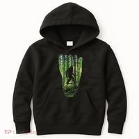 Bigfoot Track Cryptid Believer Forest Nature Woods Outdoors Kids Hoodie thumb 0