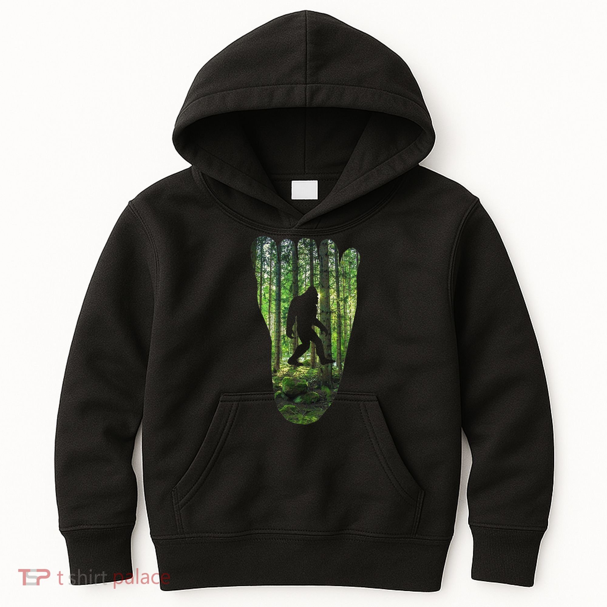 Bigfoot Track Cryptid Believer Forest Nature Woods Outdoors Kids Hoodie