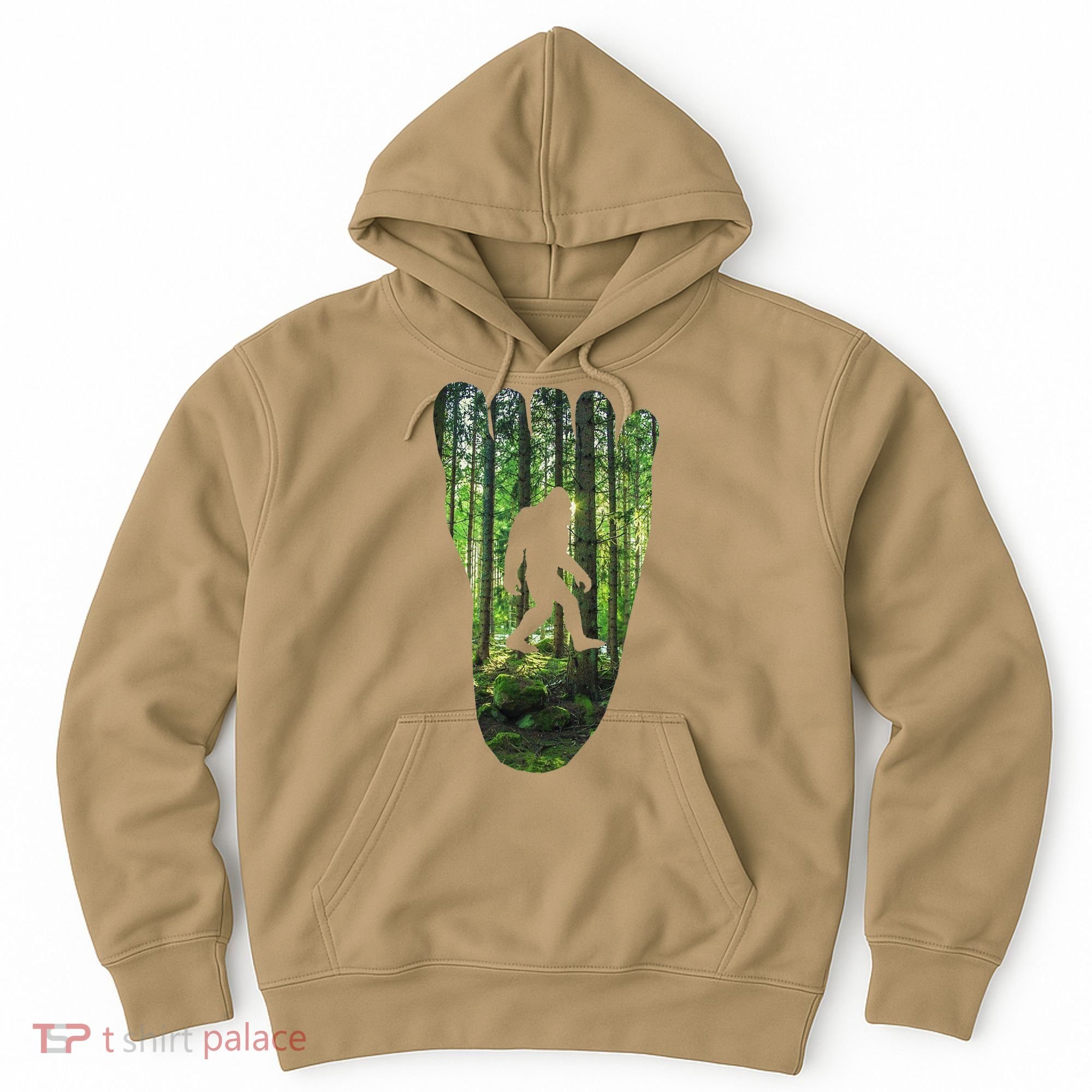 Bigfoot Track Cryptid Believer Forest Nature Woods Outdoors Hoodie