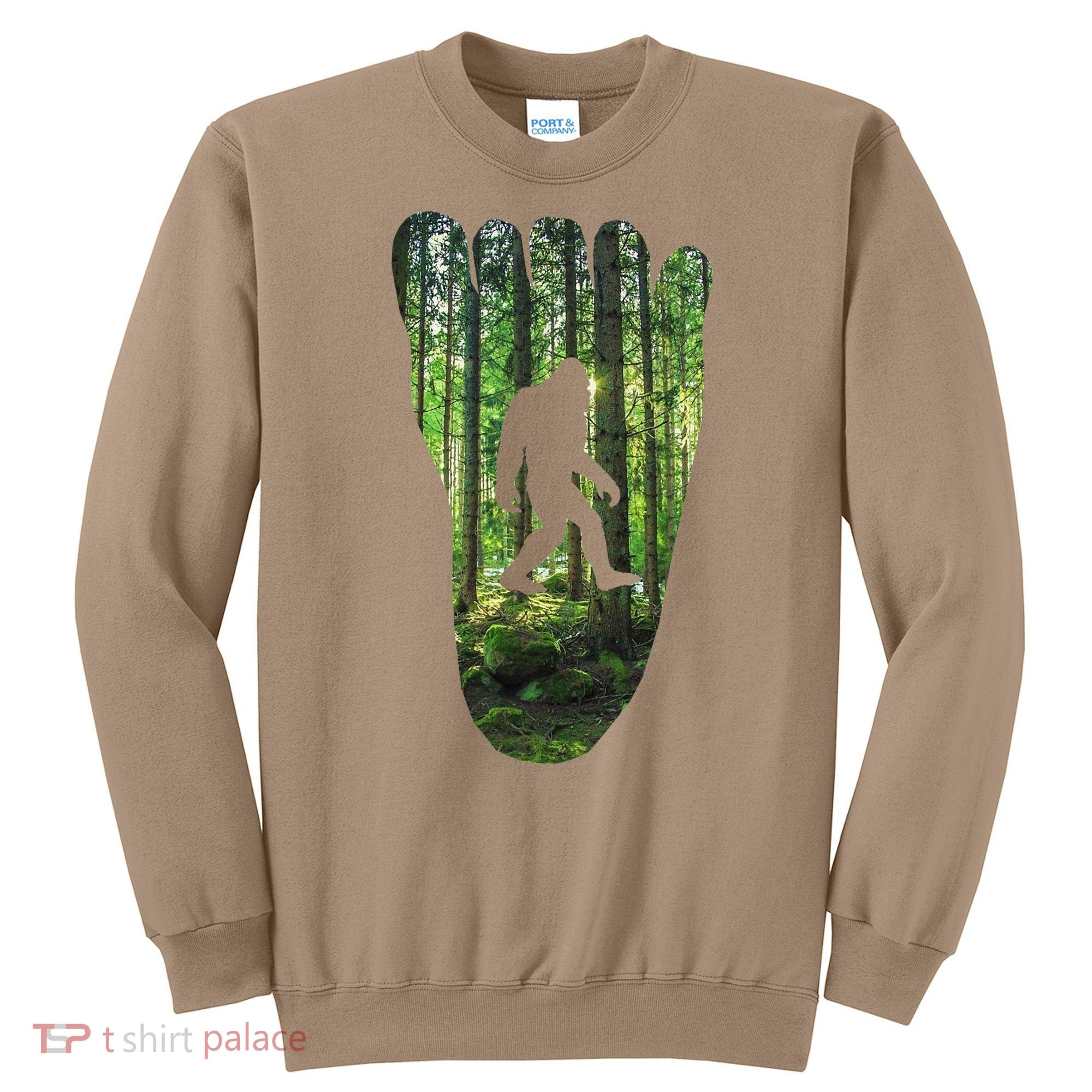 Bigfoot Track Cryptid Believer Forest Nature Woods Outdoors Sweatshirt