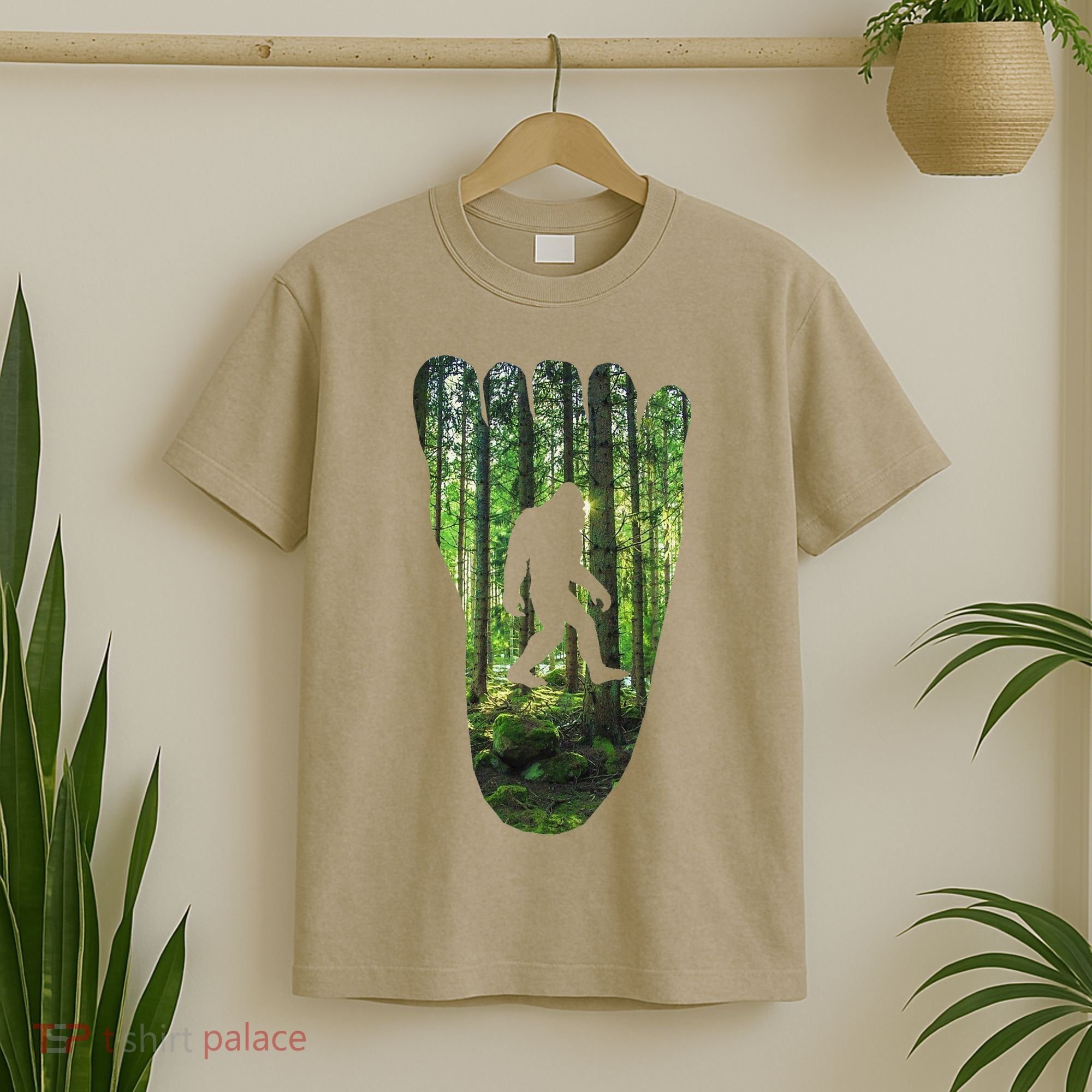 Bigfoot Track Cryptid Believer Forest Nature Woods Outdoors T-Shirt