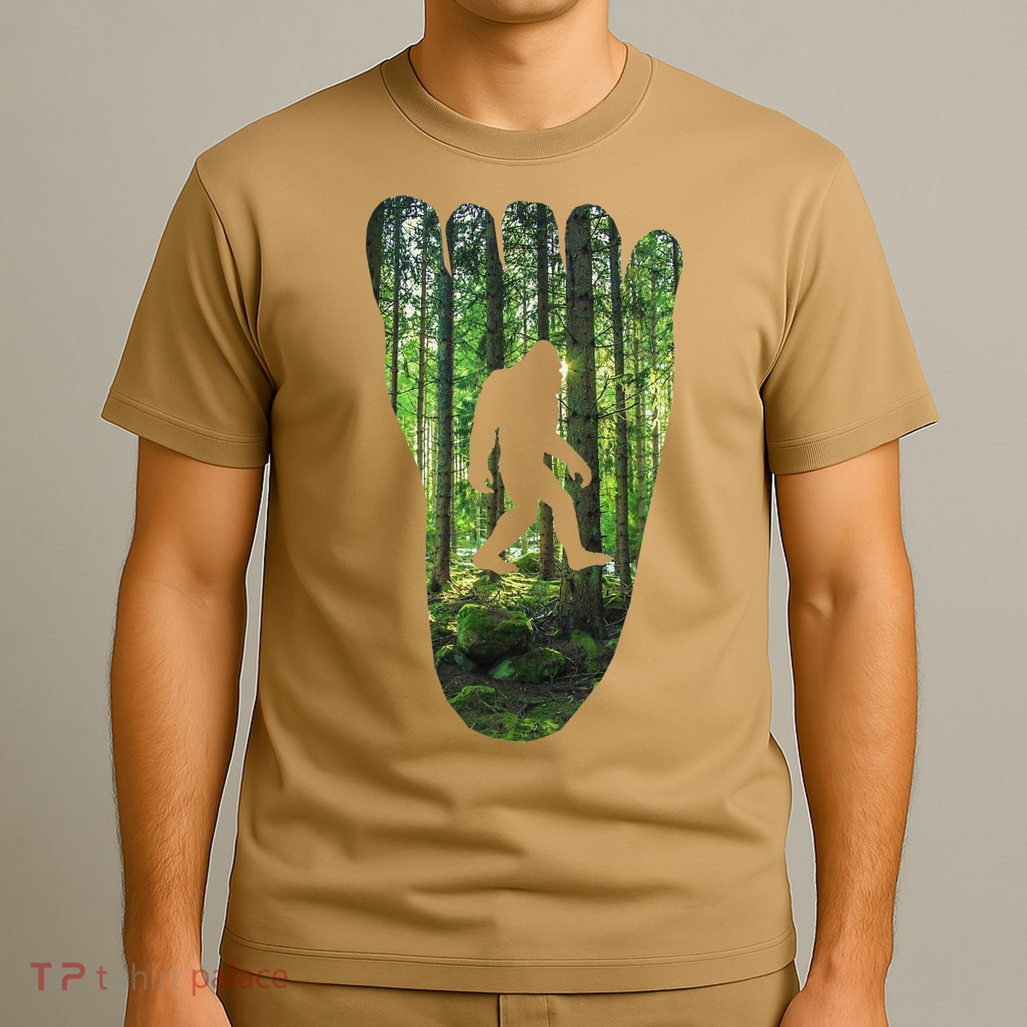 Bigfoot Track Cryptid Believer Forest Nature Woods Outdoors T-Shirt