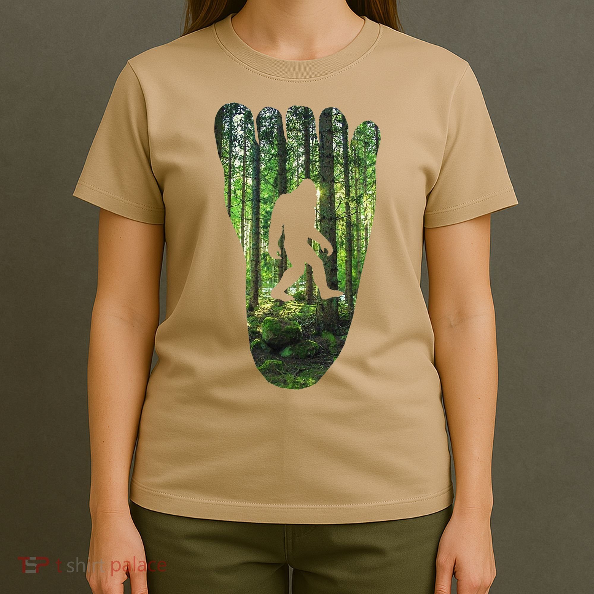 Bigfoot Track Cryptid Believer Forest Nature Woods Outdoors T-Shirt