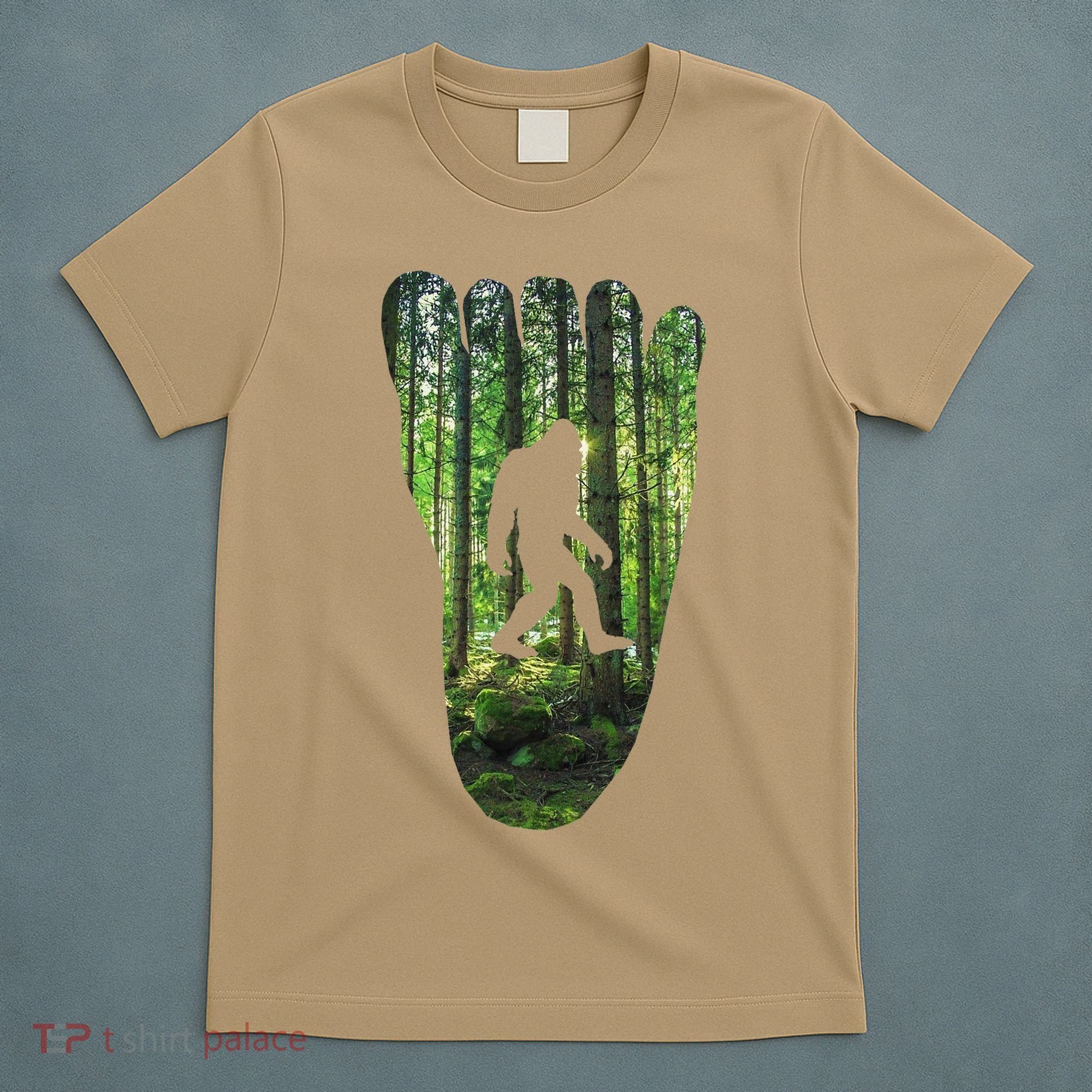 Bigfoot Track Cryptid Believer Forest Nature Woods Outdoors T-Shirt