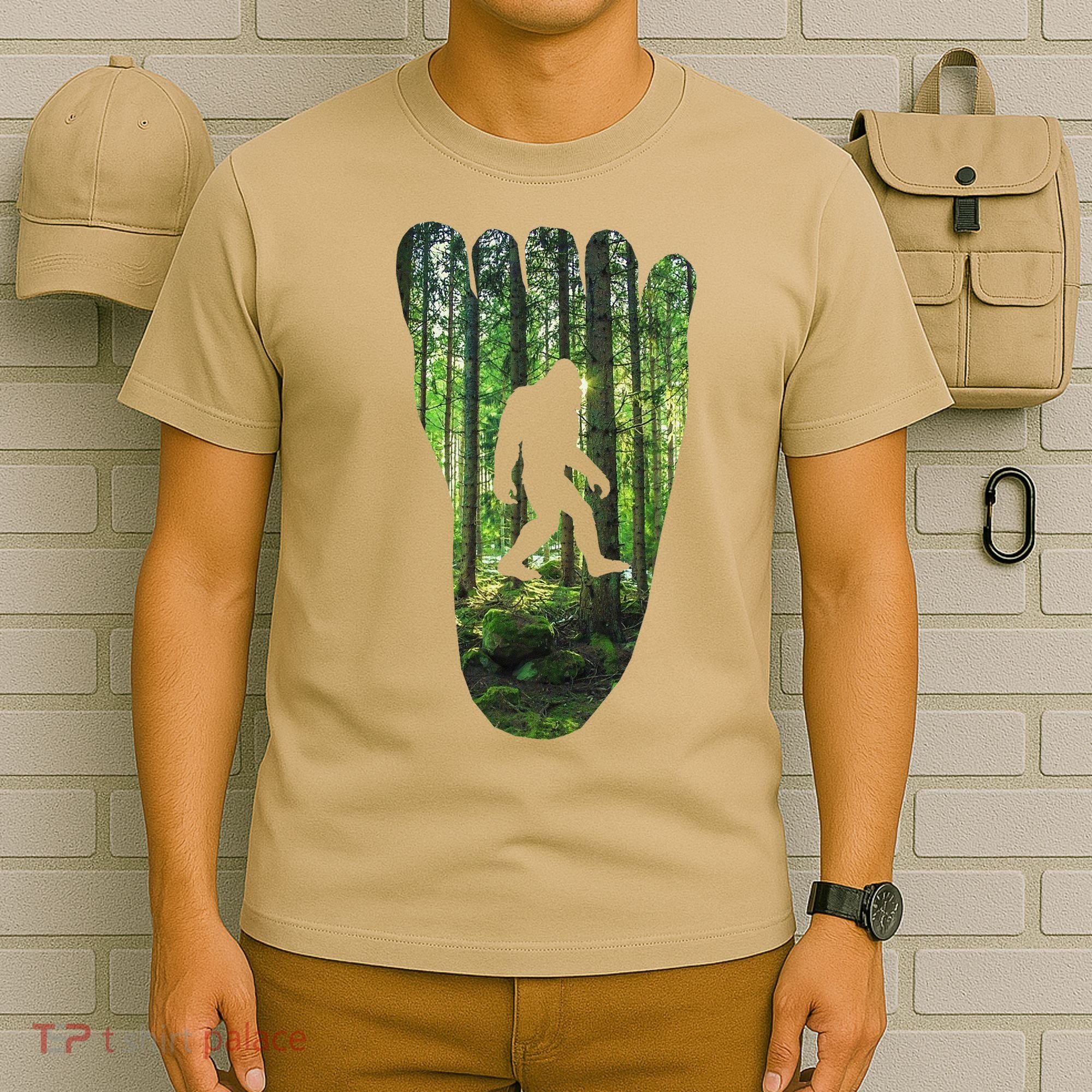 Bigfoot Track Cryptid Believer Forest Nature Woods Outdoors T-Shirt