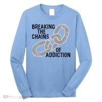 Breaking The Chains Of Addiction Aa Na Clean Sober Recovery Gift Long Sleeve Shirt thumb 0