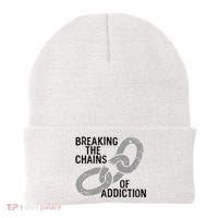 Breaking The Chains Of Addiction Aa Na Clean Sober Recovery Gift Beanie thumb 0