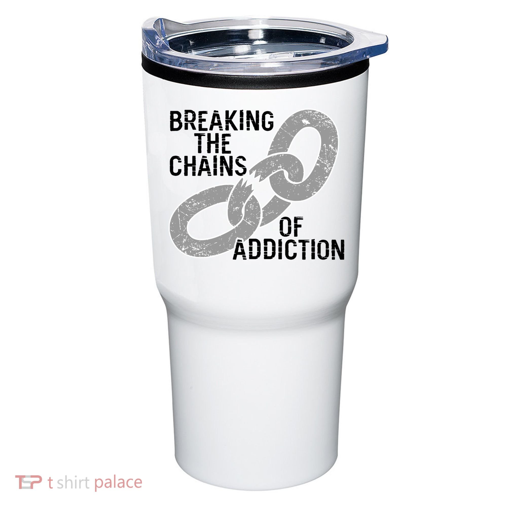 Breaking The Chains Of Addiction Aa Na Clean Sober Recovery Gift Tumbler