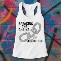 Breaking The Chains Of Addiction Aa Na Clean Sober Recovery Gift Women's Tank Top thumb 3