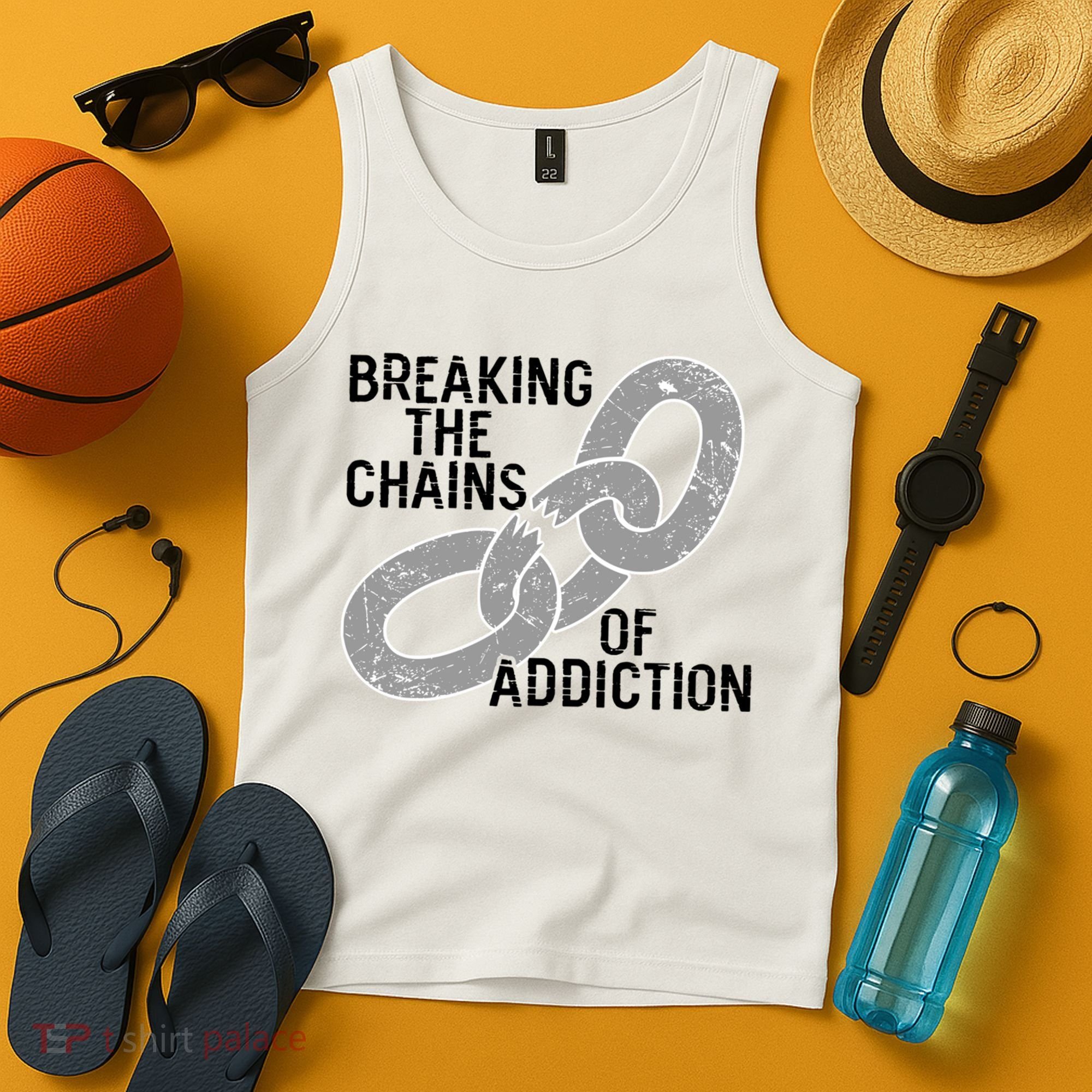 Breaking The Chains Of Addiction Aa Na Clean Sober Recovery Gift Tank Top