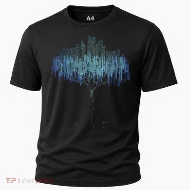 Binary Tree Coding Computer Programmer Funny Cooling Performance Crew T-Shirt