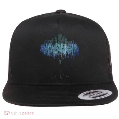 Binary Tree Coding Computer Programmer Funny Flat Bill Trucker Hat