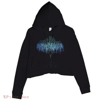 Binary Tree Coding Computer Programmer Funny Crop Fleece Hoodie