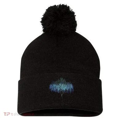 Binary Tree Coding Computer Programmer Funny Pom Pom 12in Knit Beanie