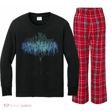 Binary Tree Coding Computer Programmer Funny Kids Long Sleeve Plaid Pajama Set