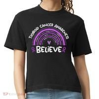 Believe Thyroid Cancer Awareness Month Thyroid Cancer Comfort Colors Boxy T-Shirt thumb 0