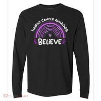 Believe Thyroid Cancer Awareness Month Thyroid Cancer Comfort Colors Heavyweight Long Sleeve T-Shirt thumb 0