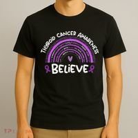 Believe Thyroid Cancer Awareness Month Thyroid Cancer T-Shirt thumb 3