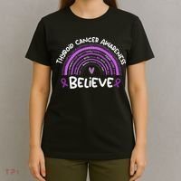 Believe Thyroid Cancer Awareness Month Thyroid Cancer T-Shirt thumb 4