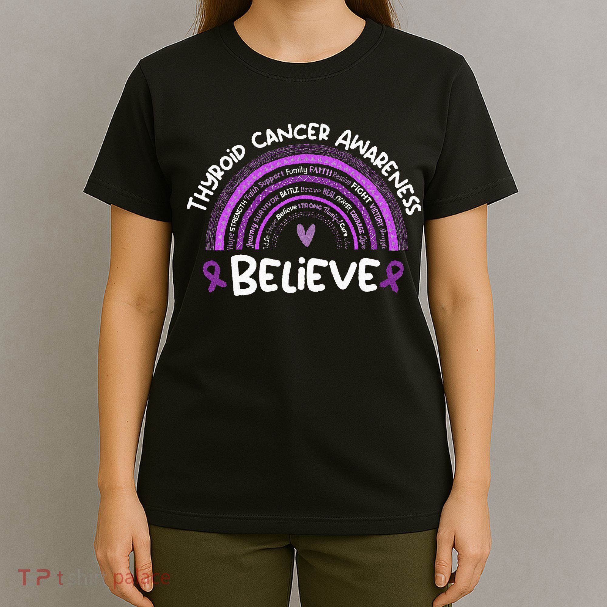 Believe Thyroid Cancer Awareness Month Thyroid Cancer T-Shirt