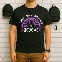 Believe Thyroid Cancer Awareness Month Thyroid Cancer T-Shirt thumb 6