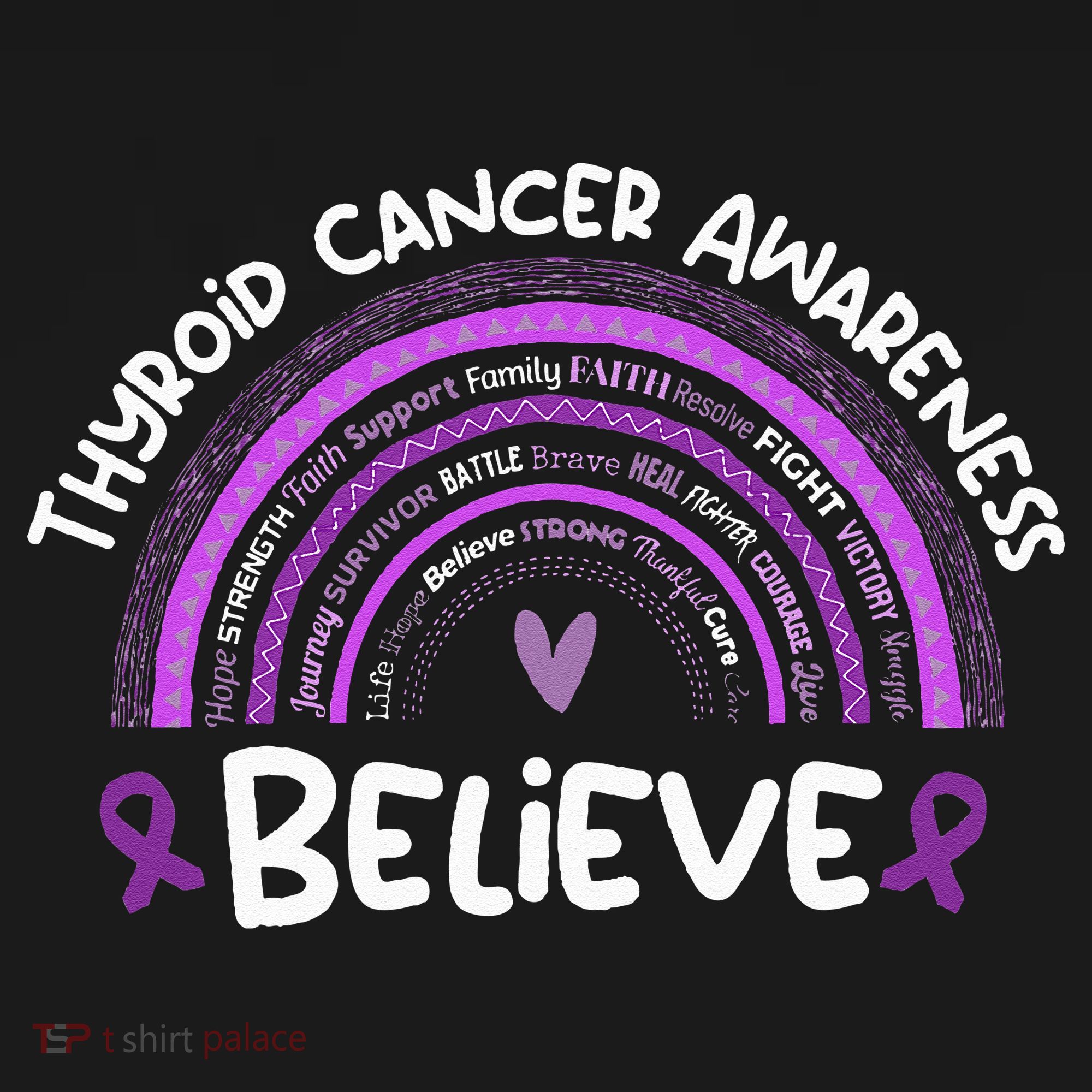 Believe Thyroid Cancer Awareness Month Thyroid Cancer T-Shirt