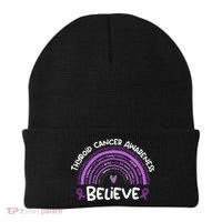 Believe Thyroid Cancer Awareness Month Thyroid Cancer Beanie thumb 0