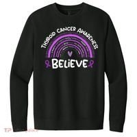 Believe Thyroid Cancer Awareness Month Thyroid Cancer V.I.T. Fleece Crew Sweatshirt thumb 0