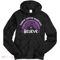 Believe Thyroid Cancer Awareness Month Thyroid Cancer Tie Dye Hoodie thumb 0