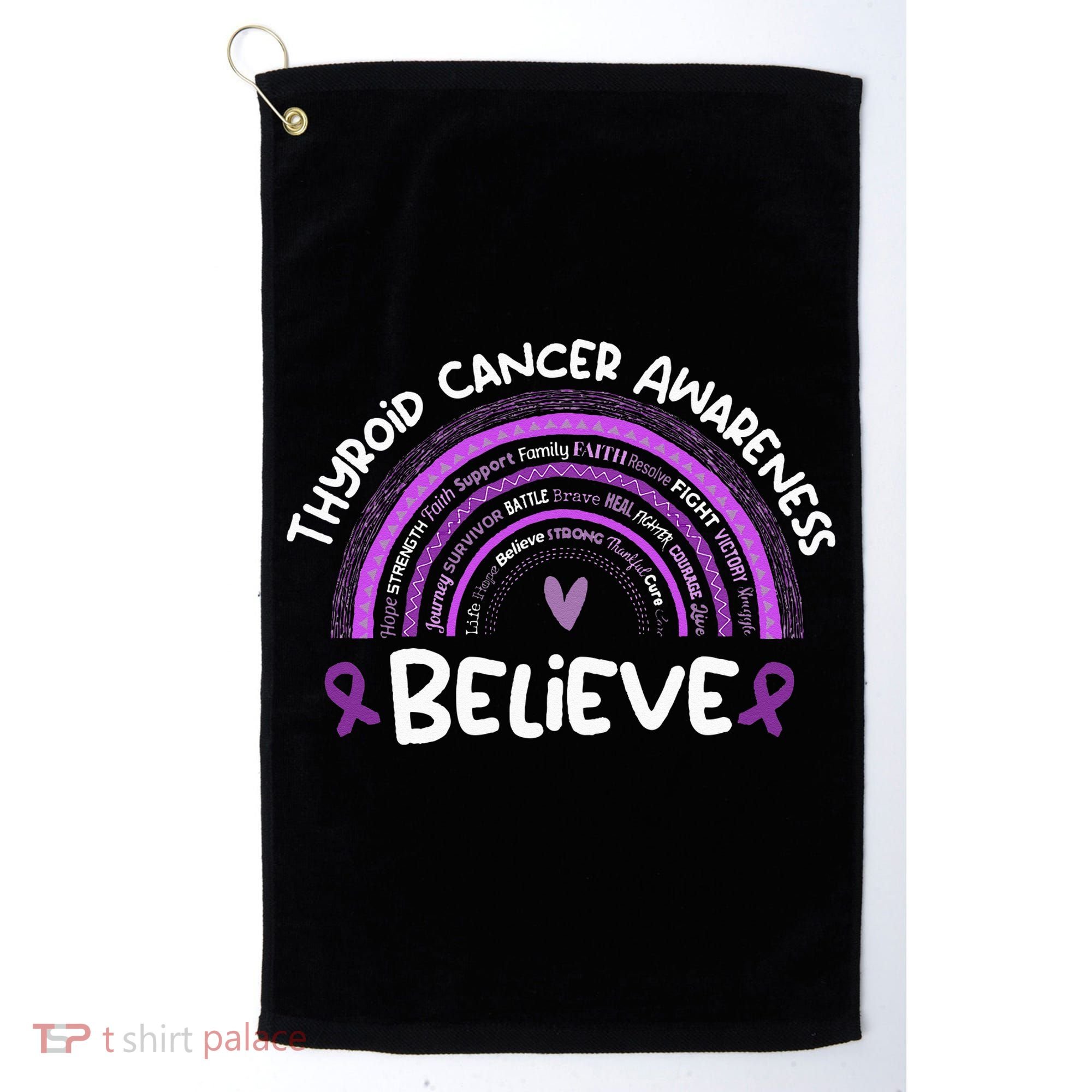 Believe Thyroid Cancer Awareness Month Thyroid Cancer Golf Towel