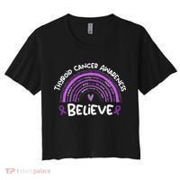 Believe Thyroid Cancer Awareness Month Thyroid Cancer Women's Crop Top Tee thumb 0