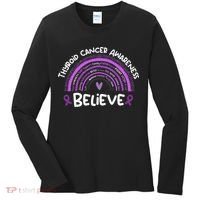 Believe Thyroid Cancer Awareness Month Thyroid Cancer Women's Long Sleeve Shirt thumb 0