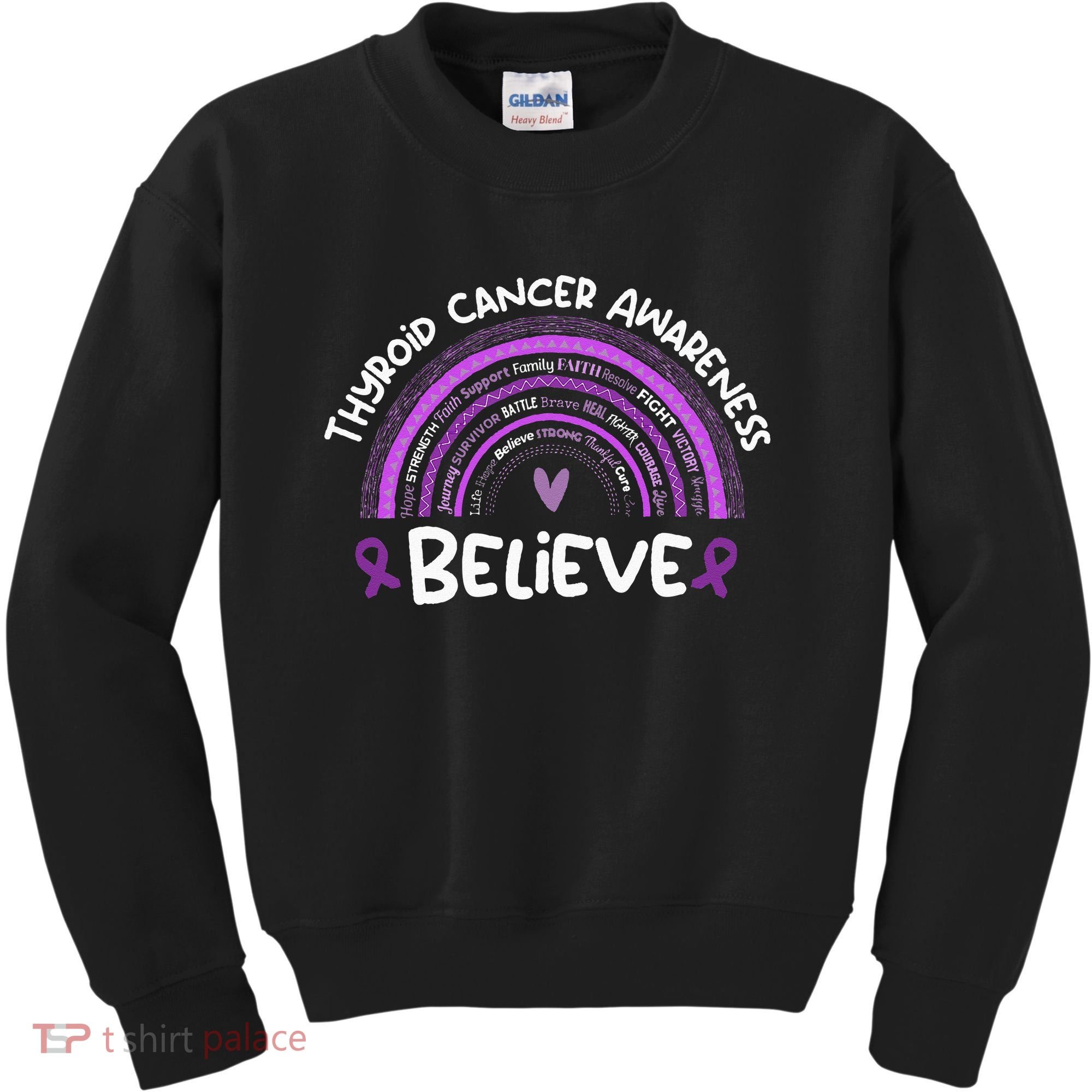 Believe Thyroid Cancer Awareness Month Thyroid Cancer Kids Sweatshirt