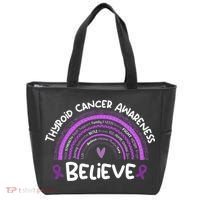 Believe Thyroid Cancer Awareness Month Thyroid Cancer Tote Bag thumb 0