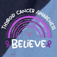 Believe Thyroid Cancer Awareness Month Thyroid Cancer Raglan Baseball Sleeve Shirt thumb 2