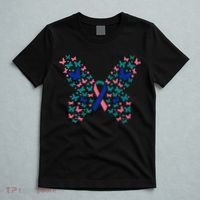 Butterfly Thyroid Cancer Awareness Ribbon Survivor Warrior T-Shirt thumb 5