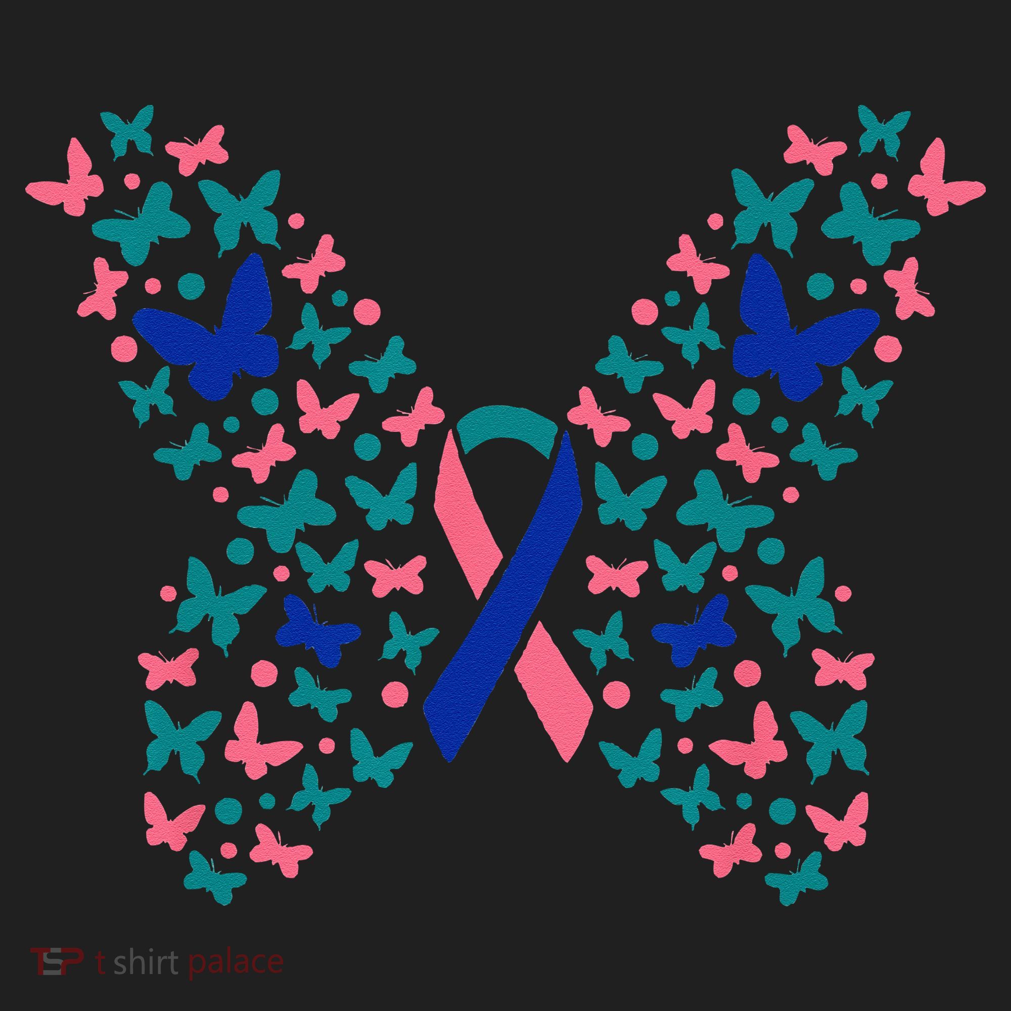 Butterfly Thyroid Cancer Awareness Ribbon Survivor Warrior Beanie