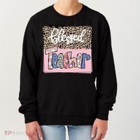 Blessed Teacher Cheetah Print Women's Sweatshirt thumb 0