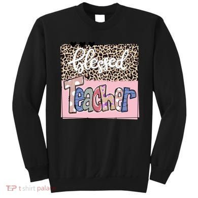 Blessed Teacher Cheetah Print Sweatshirt