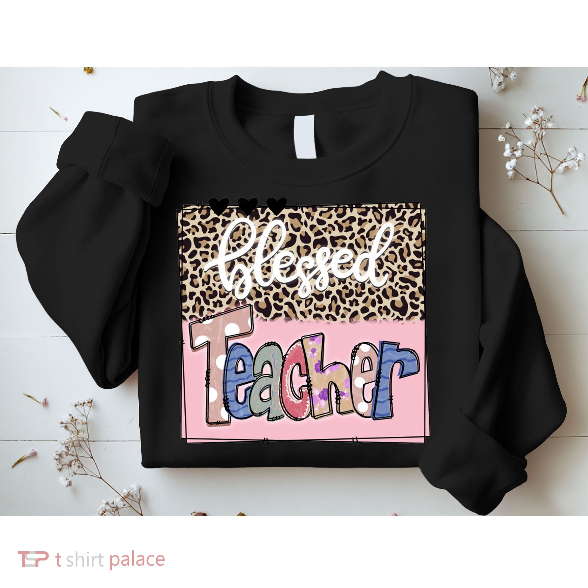 Blessed Teacher Cheetah Print Sweatshirt