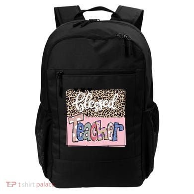 Blessed Teacher Cheetah Print Backpack